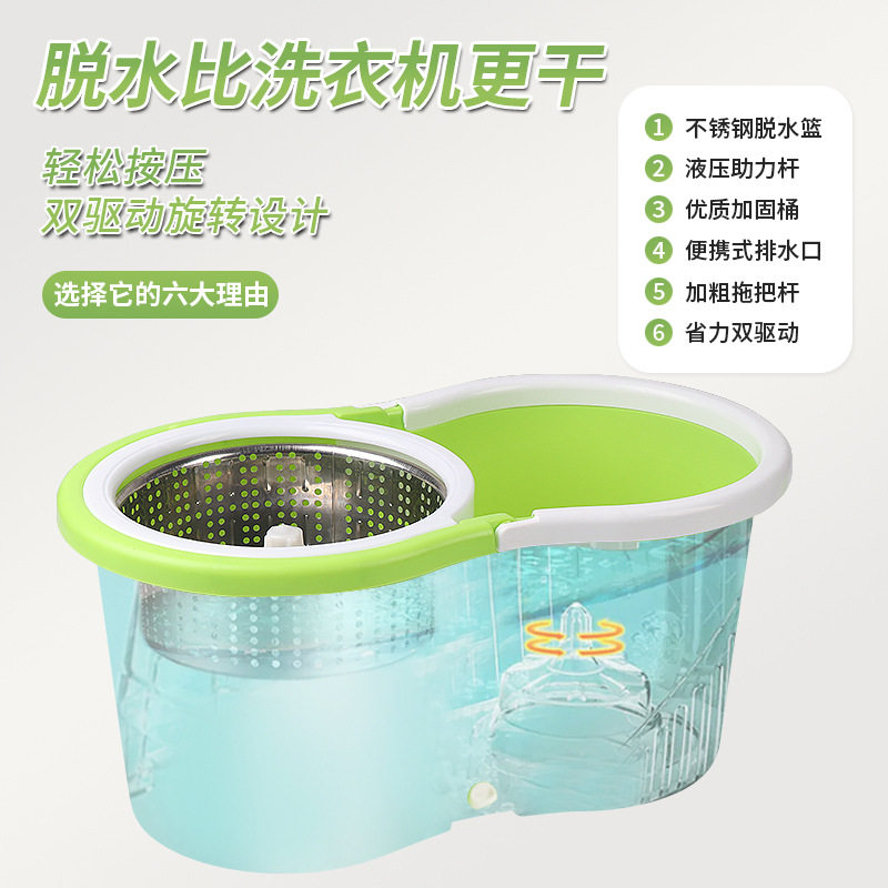 Self-cleaning rotating mop